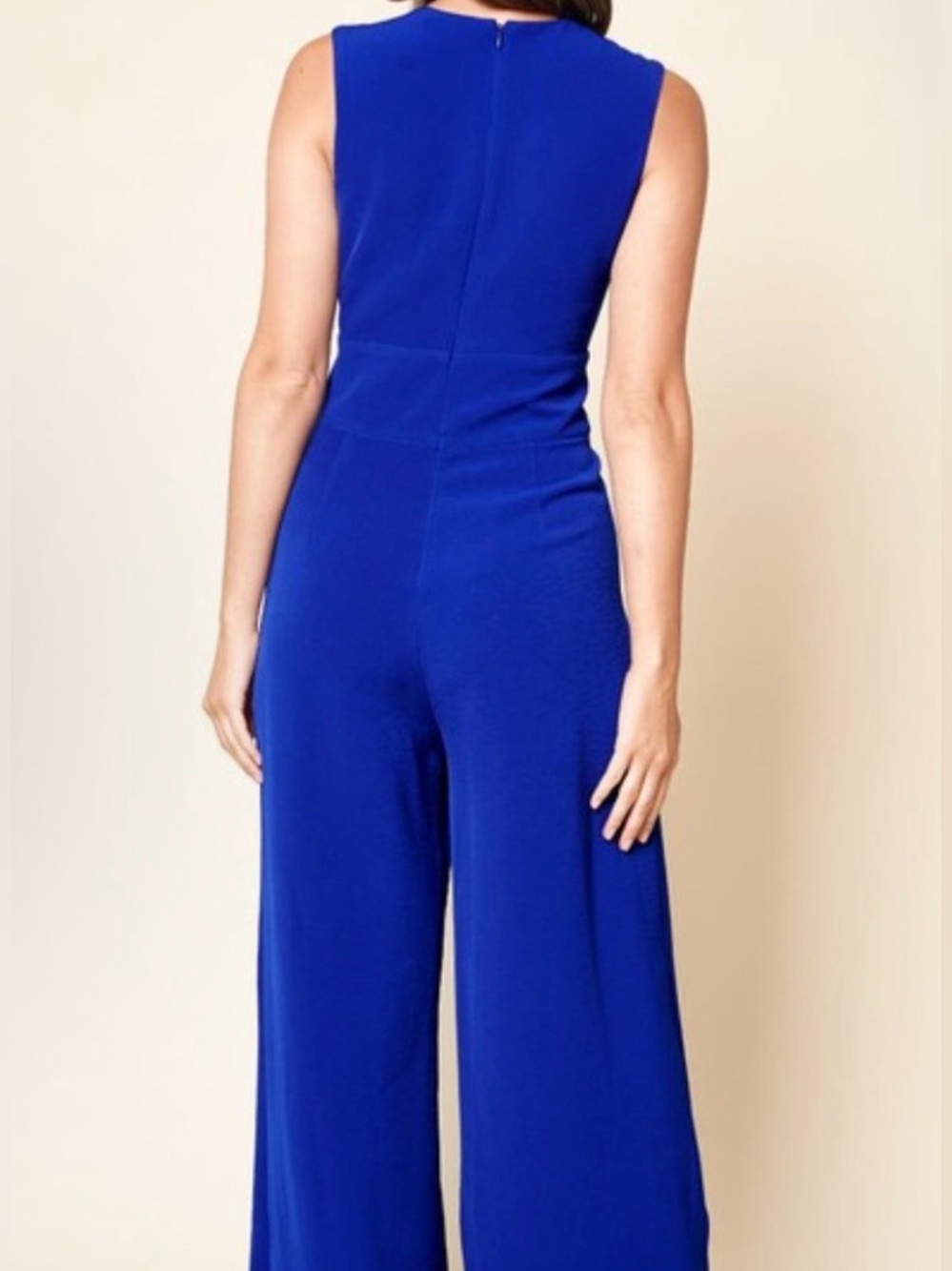 Sugarlips Corsica Blue V-Neck Wide-Leg Jumpsuit